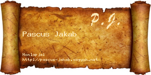 Pascus Jakab névjegykártya